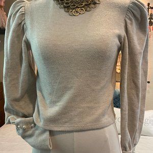 Bershka Imported puff sleeve M sweater with pearls